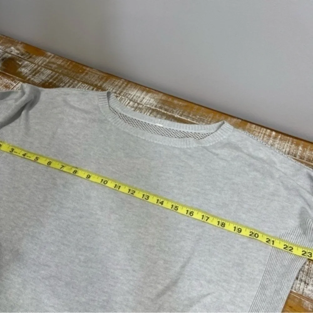 Lululemon Well Being Sweater Heathered Grey Size 12 Cashmere Blend Crew Neck